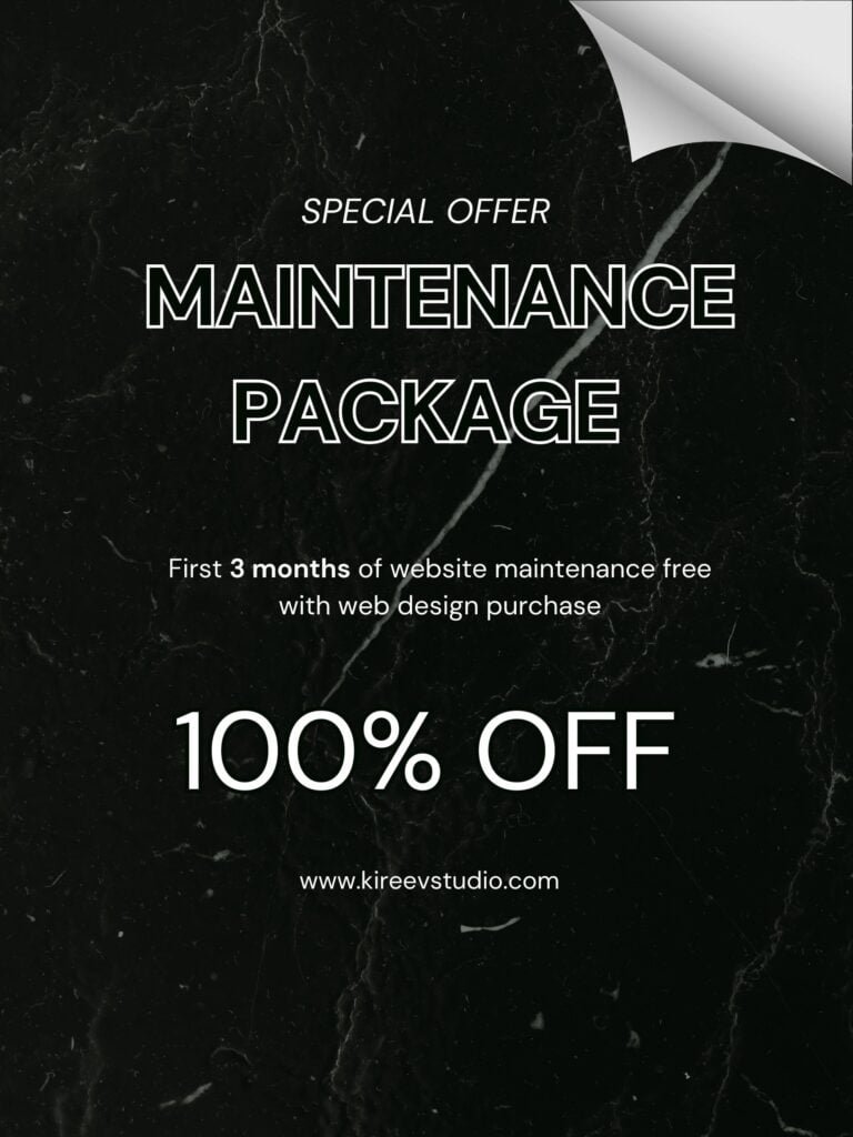 3 months free Maintenance package